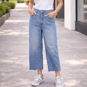 Denim Forum 90s Low Rise Wide Leg Jeans Size 24 | Baggy Y2K Blue Denim
